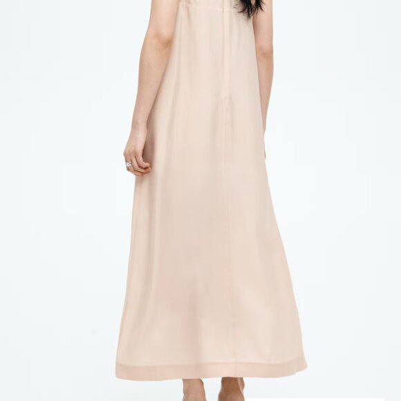 H & M Edition Pale pink Strapless Floral Rhinestone embellished A line Dress - Picture 3 of 5